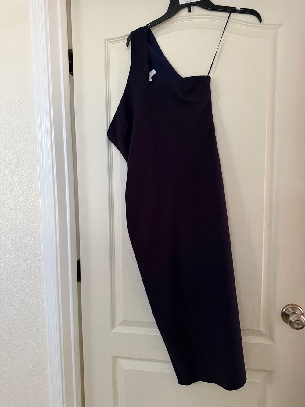 Likely One-Shoulder Midi Dress in Deep Plum